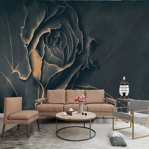 Einfache Dreidimensionale Retro Blumen 3D Tapete Tapeten Büro Wohnzimmer Sofa Schlafzimmer TV Hintergrund Wand Dekoration-150cm×105cm