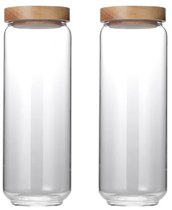 Luminexia barattoli ermetici vetrobarattolo Caffe Barattolo per la conservazione della casa in Vetro sigillato,Vetro borosilicato,Vetro Trasparente,Struttura Rotonda Fatta a Man