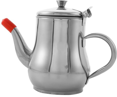 BATHVEVE Contenedor de Aceite de Cocina Colador sin Rebabas de Acero Inoxidable de 400ml y Agarre Cómodo para Almacenamiento y Filtrado Práctico Hogar