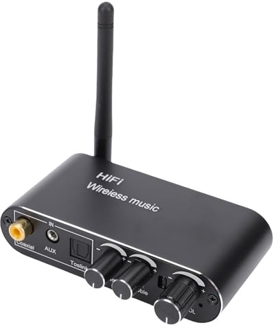 Cuifati Convertitore Audio da Digitale a Analogico con Telecomando, Ingressi USB Coassiali Ottici su un Adattatore Audio Digitale in Uscita AUX con Ricevitore Bluetooth, per