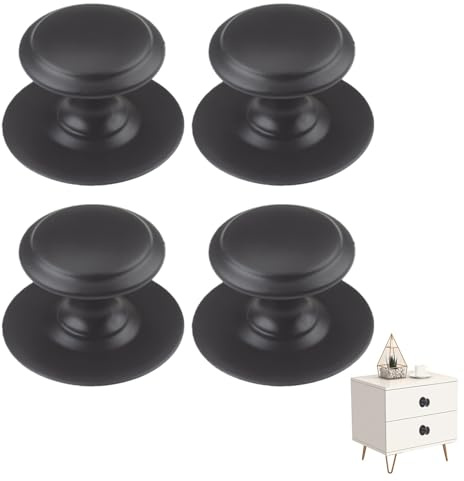 4 Pcs Stick On Handles, Stick On Door Handles, Stainless Steel Drawer Knobs, Small Self Adhesive Door Handles, No Punching Peel Small Door Knobs, for Glass Cabinets, Wardrobes and Drawers(Black)