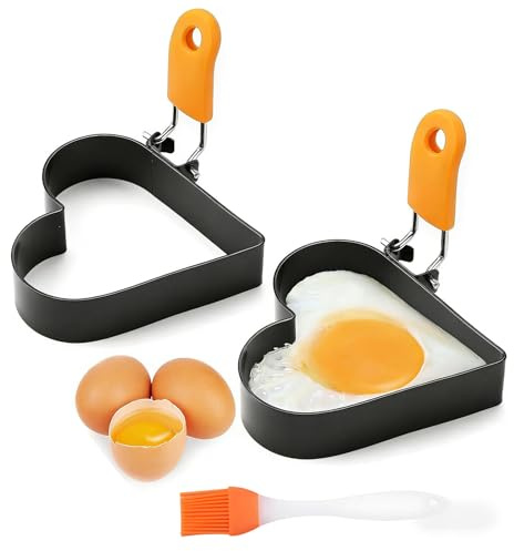 lrgnixs 2 stampi per pancake, in acciaio inox, per pancake, per uova, frittelle, frittelle, frittelle e frittate, per uova fritte