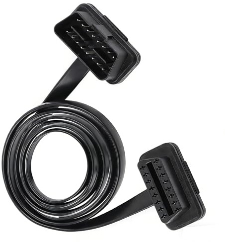 GFFG Outil de Diagnostic de câble OBD2 de Voiture, câble d'extension mâle à Femelle à 16 Broches, câble Plat OBDII, Prise Adaptateur de Diagnostic (1,5 M)