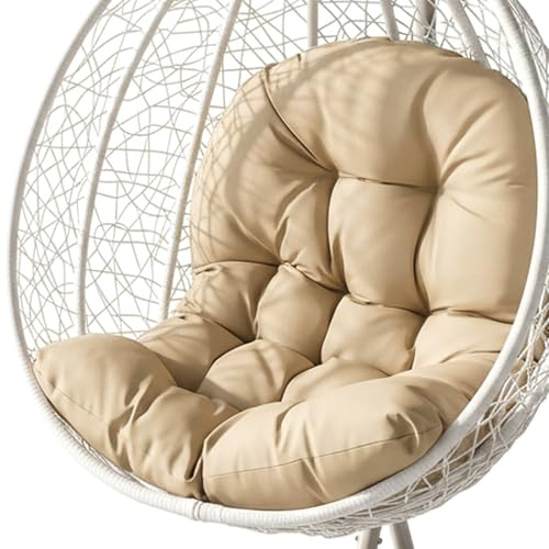 Otbushit Remplacement de Coussin de Chaise d'oeuf Suspendu résistant à l'eau, Rembourrage épais pour Patio, Balcon, chaises balançoire Jardin-Kaki