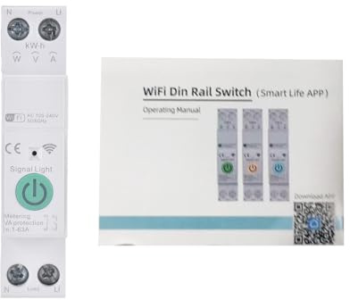 Generic Smart Kretsbrytare med WiFi-anslutning för Strömövervakning i Realtid i Ditt Hem 63A Energikontroll och Anpassningsbara Timers Vit