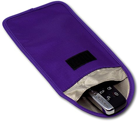 Minder Signal Blocker - Jamming Case/RFID Blocking Pouch for Keyless Entry Car Keys & Mobile Phones - Faraday Bag Protection - Security against Relay Crime (Purple, 170mm x 105mm (Internal))