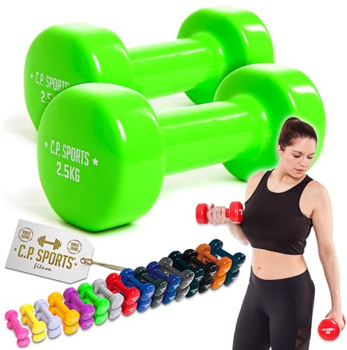 C.P. Sports Gymnastikhanteln | Kurzhanteln 2er Set - Gewichte von 0,5kg bis 12kg | Hanteln/Dumbbells für Damen & Herren | Hantelset für Sport, Fitness, Gymnastik, Kraftraining, Workout, Home Gym