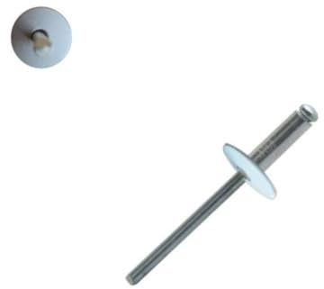 Rivets 4,8x18 mm RAL 7047 telegris 2 tête large Alu/Acier par 50