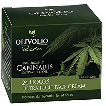 Olivolio botanics 91% natürliche, 24h aktive Feuchtigkeitscreme mit 100% Bio Cannabis/Hanföl - ohne Mineralöl und Parabene !