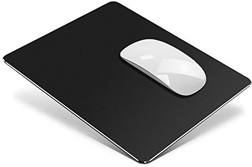 VAYDEER Metall Mauspad Aluminium Mousepad doppelseitig verfügbares Design, Hartes Mouse Pad Mat Padwasserdicht für Spiele und Büro (Mittel, Schwarz, 24x20 cm)