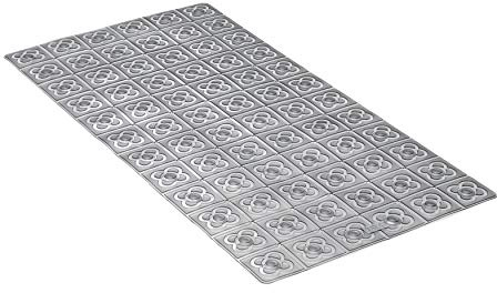 TATAY Alfombra de Bañera BCN Flexo de PVC Inspiración Valdosas - Modelo | Alfombra Bañera | Medidas 72x36 cm | Base Antideslizante | Fijación con Ventosas | Higiene PVC Antibacteriano, Gris Antracita