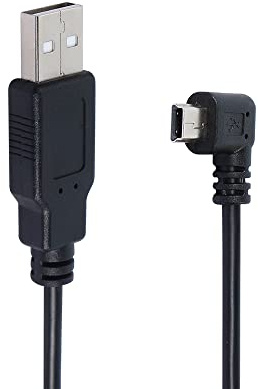 QIANRENON 90-Grad-Mini-USB-zu-USB-2.0-Verlängerungskabel Mini-5-poliger USB-B-Stecker, rechtwinklig zu USB-2.0-Stecker, Daten-GPS-Gerätekabel, 1,5 m (links gebogen)