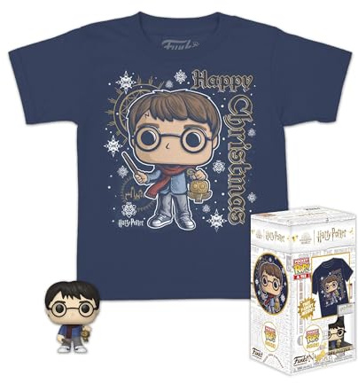 Funko Pocket Pop! & Tee: Harry Potter - Holiday Harry - Für Kinder - Medium - T-Shirt - Kleidung mit Vinyl-Minifigur Zum Sammeln - Geschenkidee - Spielzeug und Kurzärmeliges Top Für Erwachsene
