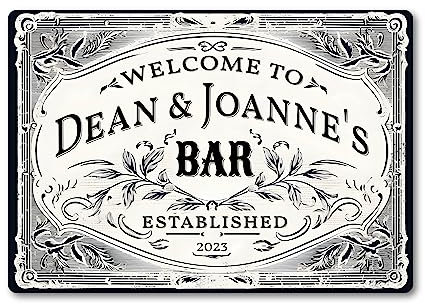 Personalised Vintage Bar Sign METAL Plaque Cocktail Whisky Jack Morgan Daniels Rum Home Pub Outdoor Shed Man Cave. (A3 (405mm x 283mm))