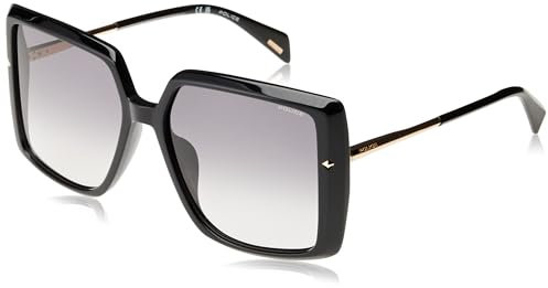 Police Unisex SPLL96 Sunglasses, Black (Shiny Black), 56