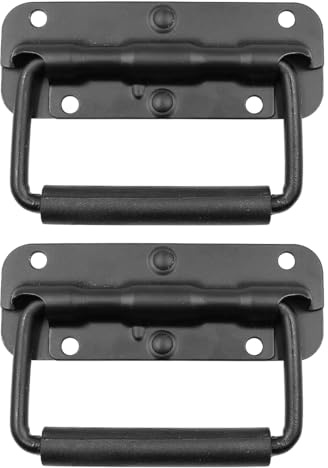ZONADAH Pack of 2 Spring Box Handle Folding Handle Carry Handles Hardware Boxes Handle Folding Handles with Insulated Chest Handles with Spring for Speaker Boxes Tool Boxes