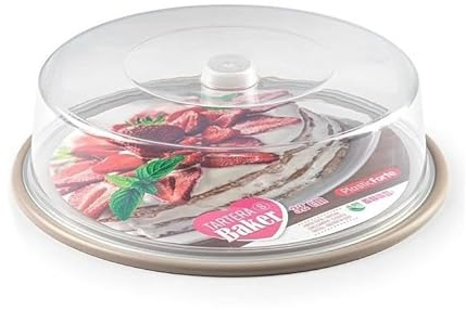 PlasticForte Copritorta Copri Torta Contenitore con Vassoio Baker Tortora 32 cm
