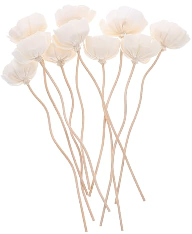 Zerodeko 10 Stück Diffusorstäbchen für Ätherische Öle mit Blüten Design aus Rattan Chic und Zart zur Raumdekoration im Schlafzimmer und Wohnzimmer