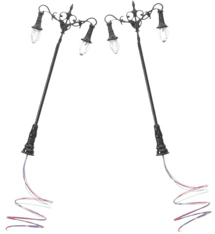 ibasenice 2st Mikro-landschaftshof Straßenlaternenfigur Mini-gartenlampe Zum Selbermachen Mini-Yard-Light-Modell Mini-hausdekoration Lampenmodell Magische Lampe Edelstahl Plus Abs Led