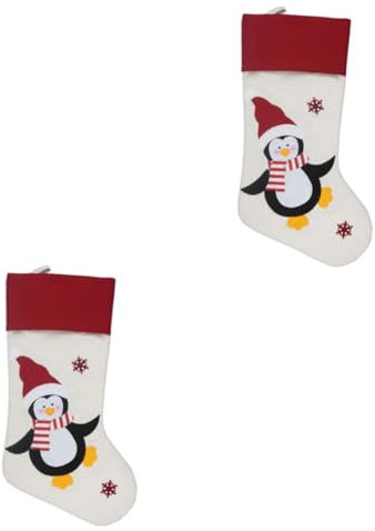 Warmhm 8stücke Weihnachtsstrümpfe Mit Weihnachtsmotiv Kreative Sockentaschen Für Und Süßigkeiten Dekoration Für Weihnachtsbaum Und Festlichkeiten Weihnachts-Pinguin