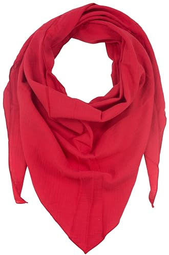 fashionchimp BASIC-Dreieckstuch in Uni-Farben aus 100% Baumwolle, Dreieck Musselin-Schal, leichtes Tuch für Damen und Herren