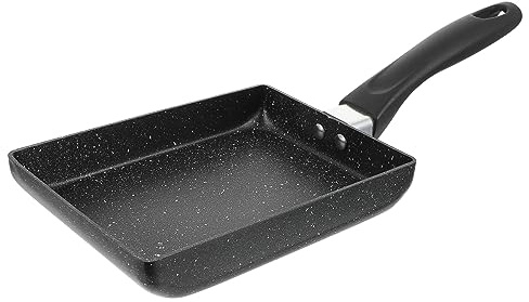 Garneck Poêle à Frire Antiadhésive Carrée Pour Omelettes Et Crêpes Plat Fond Sans Huile Poignée Ergonomique Pratique Pour Petit-déjeuner