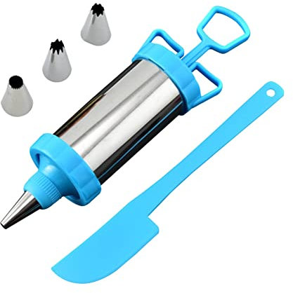 Seringue de décoration de gâteau en métal, seringue de décoration de gâteau, outils de gâteau en acier inoxydable, outils de décoration de crème de dessert réutilisables pour l'usage