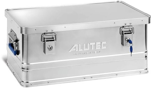 ALUTEC MÜNCHEN Scatola in alluminio BASIC 40 LOCK (con serratura a cilindro, 2 chiavi, capacità 40 l, dimensioni esterne (L x P x A): 560 x 370 x 245 mm, resistente alla polvere/agli spruzzi, peso