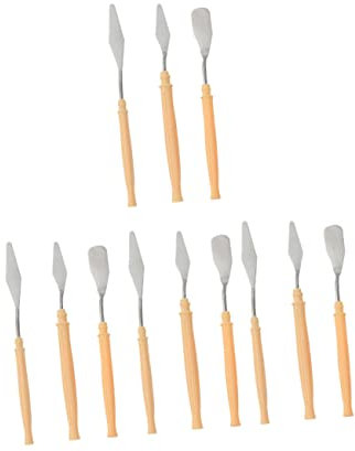 VILLCASE 12stücke Farbspachtel Mit Farbschaber Flachspachtel Spitzschaber Für Kunstmalerei-zubehör Öl Acryl Pastenfarben Malen Verteilen Kratzen Modellieren
