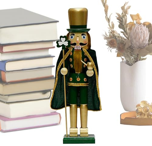 Casse-Noisette irlandais 38 cm, Casse-Noisette en bois traditionnel, Décorations de Casse-Noisette de Noël, Ornement de support de table de vacances, Noël Casse-Noisette en bois, Décor de Casse-Noiset
