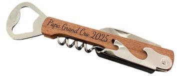 Ouvre bouteille, limonadier, tire bouchon Papa Grand Cru 2025 idée cadeau, Papa, Beau Père, anniversaire, fête, Noël, vin, bière