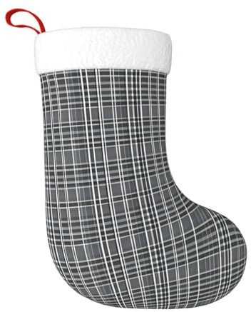 Vuoongt Weihnachtsstrumpf, Weihnachtsdekoration, Geschenktüte, hängende Verzierung für Weihnachtsfeiertage, Grau