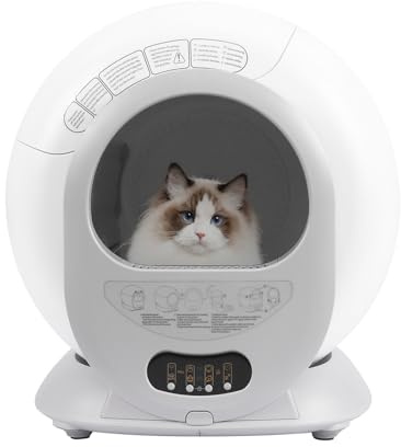 Lettiera intelligente per gatti, autopulente, con controllo app, capacità di 65 l, per gatti fino a 8 kg, eliminazione degli odori e protezione di sicurezza