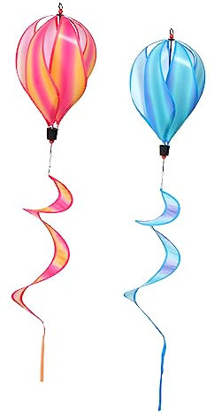 HEMOTON 2 Stück Windmühlen Dekoration Für Garten Und Balkon Wetterfester Bunter Heißluftballon Windsack Aus Langlebigem Material Drehbar Farbenfrohe Windspiel Deko Für Festliche Anlässe