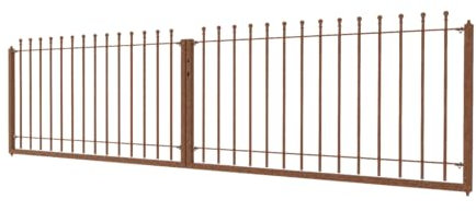 ELEO Hoftor Ancona rostoptik - 1x4 m Doppelflügeltor aus Metall für die Einfahrt handgeschmiedet Schmiedeeisen rost Edelrost - Großes Zauntor massiv für den Eingang