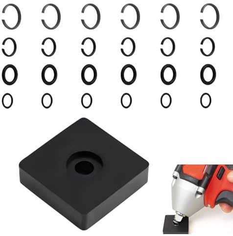 Xiciki Kit de 12 bagues de retenue pour clé à percussion, 6 ensembles de 3/8 et 6 ensembles d'anneaux de friction à impact de 1,27 cm avec joint torique, y compris anneau de retenue enclume outil