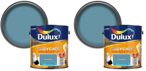 Dulux Easycare Washable & Tough Matt Emulsion Paint - Stonewashed Blue - 2.5L (Pack of 2)