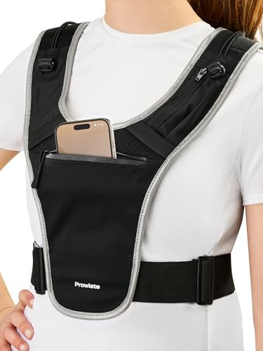 Prowiste Laufweste für Damen & Herren – wasserdichte Handytasche zum Joggen – Reflektierend & Verstellbar – Leicht & Sicher beim Laufen (S-M)