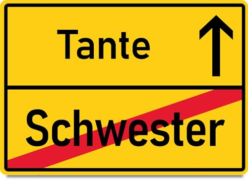 Generisch Du wirst Tante Karte Ortsschild Schwester - Tante Holzkarte - Geburtstagskarte mit Umschlag liebevoll gestaltete Grußkarte für Ortsschild, schönes Präsent für Angehörige, liebevolle Karte
