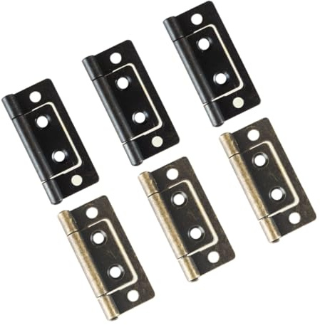TOBBOMEY 6 pezzi Cerniere Porte Spesse Antirumore in Rame e Ferro per Porte Libro e Finestra Cerniera Silenziosa e Resistente per Decorazioni Casa Nero e Bronzo Antico