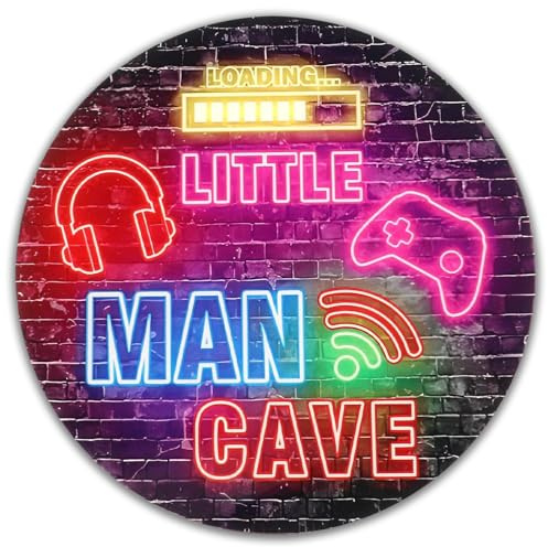 Art Neon Loading Little Man Cave Metal Sign GamingStuff Boy Teen Room Hanging Wall Art Decoration Bedroom Gaming Room Accessories Game rwall Decoration Christmas Birthday Gaming Gifts 20x20cm
