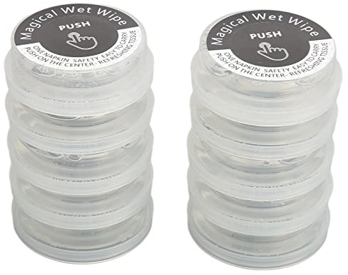 Masyrt Comprimés de Lingettes pour les Mains, Lingettes Humides Individuelles, 10 Pièces de Tissus Humides Compressés, Doux et Durables, avec Tissu, pour L'extérieur