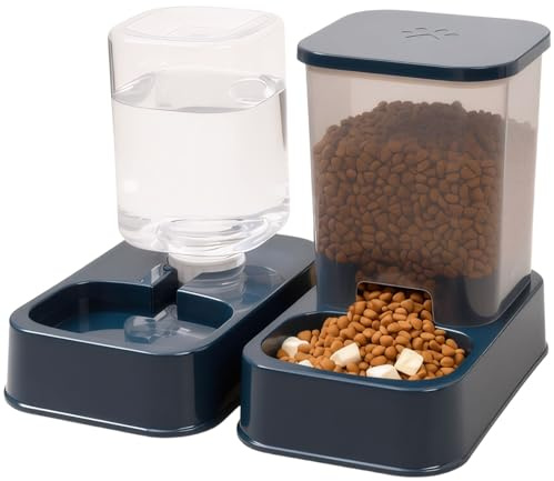 Eonzyaa Automatic Pet Feeder with Water Dispenser for Cats and Dogs Large Capacity Feeding Station Indoor Use