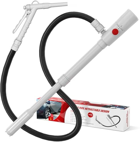 Bomba eléctrica diésel de 3,2 GPM, bomba de gasolina de 12 l/min, bomba de combustible eléctrica con manguera de 136,5 cm, bomba telescópica de barril para gasolina, diésel, tractor, generador