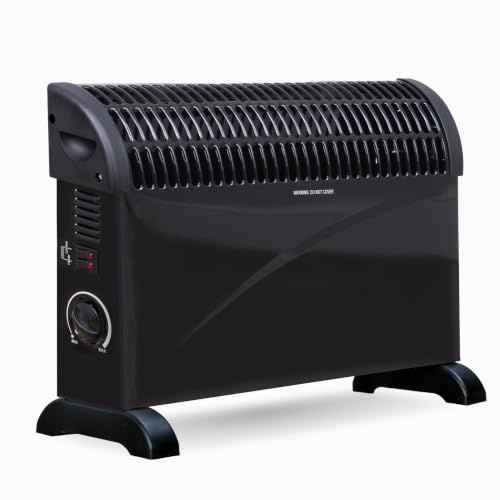 STATUS Convection Heater 2000 W Black Portable Electric Heater, 3 Heat Settings, Adjustable Thermostat, Overheat Protection, Power Indicator Light, Carry Handle, (CONHB-2000W1PKB)