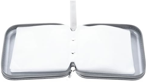 ibasenice Estuche Portátil para CD de Coche Cremallera Capacidad para 40 Discos Material Plástico Resistente Color Plata Organizador Ligero y Protector Adecuado para Almacenamiento y