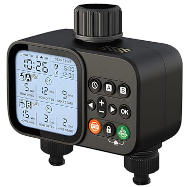 Dispositivo di irrigazione automatico delle piante con due uscite e tasso regolabile per il giardinaggio in ABS
