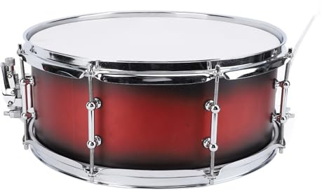 Xiuganpo 14 Zoll 8 Lug Weiße PET-Trommelfelle Snare-Drum-Kit für Erwachsene Anfänger-Blaskapelle, Langlebiges Schlagzeug-Set aus Aluminiumlegierung für Popmusik-Enthusiasten