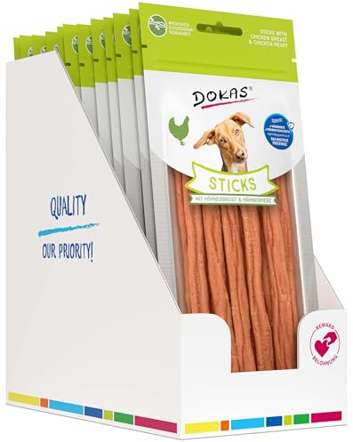 DOKAS - Sticks mit Hühnerbrust & Hühnerherz 12er Pack (12x60g)