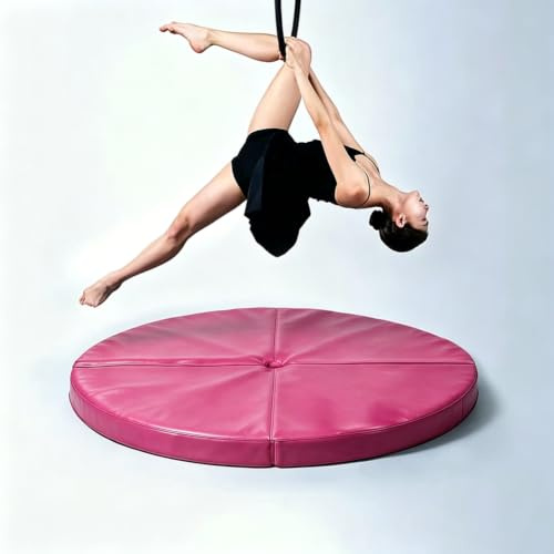 TT-YEC PU poledance anti-fall matta, vikbar pole dancing skyddsmatta, 5 cm tjock, portabel dansmatta, lämplig för hemmayoga, fitness och träning,E l150cm/59.05in